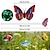 preiswerte dekorative Gartenpfähle-10 Stück leuchtende bunte Schmetterlings-Gartendekorationspflöcke wasserdichte 3D-Gartenornamente Außendekorationen für Terrasse Rasen Hof PVC-Gartenkunst