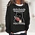 voordelige Dameshoodies &amp; sweatshirts-Dames Overhemd Zwart Blozend Roze Wijn Kat Afdrukken Lange mouw Casual Sport Basic Ronde hals Normaal 3D Cat S