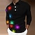 cheap Men&#039;s Button Up Polos-Men&#039;s Polo Shirt Golf Shirt Graphic Prints Turndown Black Blue Purple Rainbow Gray 3D Print Street Casual Long Sleeve Print Button-Down Clothing Apparel Fashion Designer Casual Breathable