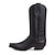 billiga Cowboy &amp; Western Boots-herrstövlar western cowboystövlar ridstövlar retro plus size vintage klassiska utomhus dagliga pu mid-calf boots slip-on svart brun sommar