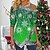 cheap Blouses-Women&#039;s Shirt Green Black Blue Snowflake Cut Out Asymmetric Long Sleeve Christmas Streetwear Casual Round Neck Regular S / Weekend / Print