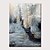 abordables Peintures Abstraites-Peinture à l&#039;huile faite à la main toile art mural décoratif abstrait couteau peinture paysage blanc pour la décoration intérieure roulé sans cadre peinture non étirée