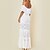 cheap Casual Dresses-Women&#039;s Lace Dress White Dress Long Dress Maxi Dress White Pure Color Sleeveless Spring Summer Lace Vacation Off Shoulder Slim Spring Dress 2023 S M L XL