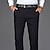 お買い得  ドレスパンツ-男性用 スーツ ズボン チノパン ポケット 平織り 履き心地よい 高通気性 結婚式 オフィス ビジネス シック・モダン フォーマル ブラック ディープブルー ハイウエスト マイクロエラスティック