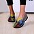preiswerte Damenhausschuhe und -halbschuhe-Damen-Loafer aus buntem Patchwork-Kunstleder | lässige Schlupfschuhe mit handgenähtem Design für den täglichen Gebrauch und Komfort
