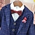 cheap Sets-Kids Boys Suit &amp; Blazer Clothing Set 3 Pieces Long Sleeve Gray Purple Navy Blue Plaid Cotton Party Anniversary Street Formal Cool Regular 3-10 Years / Fall / Spring