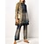 preiswerte Zweiteilige Anzüge für Damen-Damen Hemd Bluse Hosen-Sets Graphic Casual Bedruckt Dunkelmarine Langarm Elegant Vintage Modisch Hemdkragen Herbst Winter