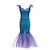 preiswerte Kleider-kinderkleidung Mädchen Kleid Meerjungfrau Ärmellos Leistung Kostüm Baumwolle Etuikleid Sommer Frühling 3-6 Jahre alt Blau Purpur
