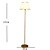 cheap Table&amp;Floor Lamp-Modern Floor Lamp for Living Room, Height Adjustable Standing Lamp with Brass Base, Gold Brass Tall Post Light with White Linen Shade for Reading, Bedroom, Pull Chain Switch, Bulb Included