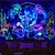 cheap Blacklight Tapestries-Trippy Astronaut Blacklight UV Reactive Tapestry Psychedelic Jellyfish Dormitory Living Room Art Decoration Hanging Cloth