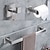 billige Badeværelsestilbehørssæt-badeværelse hardware sæt 4 stykker, sus304 rustfrit stål ombygget vægmonteret badeværelsestilbehør, inkluderer 2 morgenkåbekrog, 1 håndklædestang, 1 toiletpapirholder