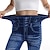 voordelige Basisbroeken voor dames-Dames Panty Broeken Imitatiedenim Hoge taille Volledige lengte Zwart