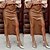 cheap Skirts-Women&#039;s Skirt Work Skirts Artificial Leather Midi Brown Skirts Split Office / Career Daily Fashion S M L