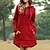cheap Casual Dresses-Women&#039;s Casual Dress Hoodie Dress Winter Dress Mini Dress Black Yellow Red Pure Color Long Sleeve Winter Fall Autumn Pocket Stylish Hooded Loose Fit Weekend 2022 S M L XL 2XL 3XL