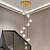 preiswerte Kronleuchter-Kronleuchter LED-Kristall 10-Licht 35 cm Unterputzleuchten Wendeltreppe langer Kronleuchter Villa Treppenlicht Duplex-Kronleuchter 10-120 V / 220-240 V / g9