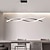 cheap Island Lights-2-Light 80 cm Line Design Chandelier Aluminum Linear Painted Finishes Modern Simple LED 110-120V 220-240V