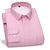 cheap Men&#039;s Dress Shirts-Men&#039;s Thick Shirt Pink Dark Navy Blue Long Sleeve Plaid / Striped / Chevron / Round Turndown Fall / Winter Company Party Clothing Apparel