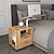 olcso Hálószoba bútor-Állítható magasságú ágyvégű asztal fa éjjeliszekrény forgatható felső fiókos tárolókerekekkel és nyitott polccal (fehér juhar)
