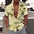 tanie męskie koszule hawajskie z klapami-Męskie Koszula Koszula hawajska Koszula z grafiką Koszula Aloha Drzewo kokosowe Wieczorne Jasnożółty Zielony Niebieski Fioletowy Żółty Nadruk Na zewnątrz Ulica Krótki rękaw Przycisk w dół Nadruk