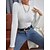 cheap Bodysuit-Women&#039;s Blouse Shirt Green Black Blue Plain Casual Long Sleeve Round Neck Basic Regular S