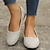 billige Flade sko til kvinder-Dame Fladsko Plus størrelse Flade hæle Rund Tå Ruskind Hjemmesko Sort Brun Beige