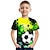 tanie chłopięce koszulki 3D-Dla chłopców 3D Kolorowy blok Piłka nożna Podkoszulek Krótki rękaw Druk 3D Lato Aktywny Śłodkie Moda miejska Poliester Jedwab wiskozowy Dzieci 3-12 lat Szkoła Na zewnątrz Codzienny