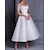 olcso Menyasszonyi ruhák-fogadás egyszerű esküvői ruhák esküvői ruhák egy vonalú gombóc nyakú fél ujjú teahosszú szatén menyasszonyi ruhák pánttal / szalagokkal 2024