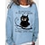 cheap Hoodies &amp; Sweatshirts-Women&#039;s Sweatshirt Pullover Basic Blue Khaki Gray Graphic Street Long Sleeve Round Neck