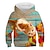billiga Huvtröjor- och tröjor för flicka-Barn Flickor Huvtröja Katt Långärmad Höst Vinter Mode Häftig Polyester Ledigt Normal