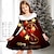 cheap Dresses-Kids Girls‘ Dress Santa Claus Casual Dress Above Knee Dress Gifts Crewneck Long Sleeve Adorable Dress 2-13 Years Winter Blue Gold Wine
