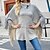 cheap Cardigans-Women&#039;s Blouse Shirt Ponchos Capes Black Khaki Red Button Tassel Color Block Casual Weekend Long Sleeve Round Neck Ponchos Regular Batwing Sleeve One-Size