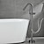 billige Badekraner-badekar armatur gulvfeste frittstående badekar fyller messing høyflyt dusjkraner med håndholdt dusj blandebatteri dreibar tut