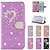 billige Samsung-etui-telefon Etui Til Samsung Galaxy S26 Ultra Plus S25 S24 S23 S22 S21 FE S21 Ultra Plus S20 A55 5G A35 5G Lommebok-kortveske med stativ Bling Rhinstein Hjerte Glitter Blomsternål i krystall PU lær