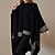 cheap Cardigans-Women&#039;s Shirt Shrugs Silver Black Pink Print Graphic Casual Weekend Long Sleeve V Neck Ponchos Capes Regular Loose Fit One-Size