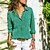 cheap Basic Women&#039;s Tops-women‘s shirts lapel long-sleeved shirts women‘s clothing solid color pockets blouse