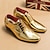 cheap Men&#039;s Oxfords-Men&#039;s Oxfords Derby Shoes Dress Shoes Height Increasing Shoes Patent Leather Shoes Classic Casual Daily Office &amp; Career PU Lace-up Gold Spring Fall