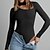 cheap Bodysuit-Women&#039;s Bodysuit Black Beige White Cut Out Plain Casual Long Sleeve High Neck Basic S