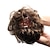 abordables Chignons-chignon désordonné chouchou de cheveux humains instantané up-do beignet chignon bouclés postiches ondulés pour les femmes (# 8 marron / marron clair)