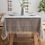 billige Bordduker-rustikk gitterduk bomull lin grå rektangulære duker for kjøkkenet servering, fest, ferie, , buffet