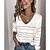 cheap Hoodies &amp; Sweatshirts-Women&#039;s Sweatshirt Pullover Basic Black White Pink Stripes Casual Long Sleeve V Neck