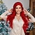 cheap Synthetic Lace Wigs-Synthetic Lace Wig Deep Wave Style 28 inch Red Middle Part 4x4 Lace Front Wig Women&#039;s Wig Red