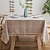 billige Bordduker-rustikk gitterduk bomull lin grå rektangulære duker for kjøkkenet servering, fest, ferie, , buffet