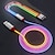 ieftine Cabluri Telefon Mobil-3-în-1 6a 66w rgb cablu de încărcare super rapidă tip-c cablu de încărcare micro usb flux de date cool colorat strălucire pentru iphone Android