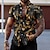 billige Hawaii-skjorter med jakkeslag for menn-Herre Skjorte Grafisk skjorte Aloha skjorte Grafisk Blader Aftæpning Rødgrønn Svart Svart / Lilla Vin Rød 3D-utskrift Gate Daglig Kortermet 3D Knapp ned Klær Mote Designer Fritid Pustende