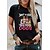 cheap Tees &amp; T Shirts-Women&#039;s T shirt Tee Green White Black Print Graphic Dog Daily Holiday Short Sleeve Round Neck Basic 100% Cotton Regular Painting S