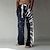 cheap Printed Pants-Men&#039;s Trousers Summer Pants Baggy Beach Pants Elastic Drawstring Design Front Pocket Straight Leg Graphic Prints Musical Instrument Comfort Soft Casual Daily For Vacation Linen Like Fabric Fashion