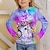 tanie dziewczęce koszulki 3d-Dla dziewczynek 3D Zwierzę Kot Podkoszulek Długi rękaw Druk 3D Jesień Zima Aktywny Sport Moda Poliester Dzieci 3-12 lat Na zewnątrz Codzienny Regularny