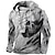 cheap Men&#039;s Lace Up Hoodie-Men&#039;s Pullover Hoodie Sweatshirt Pullover Gray Hooded Skull Graphic Prints Lace up Print Casual Daily Sports 3D Print Streetwear Designer Basic Spring &amp;  Fall Clothing Apparel Hoodies Sweatshirts