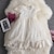 tanie Sukienki-Dziecięca koronkowa haftowana sukienka jednokolorowa biała fioletowa do kolan z krótkim rękawem aktywne słodkie sukienki księżniczki 2-8 lat;