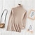 cheap Sweaters-Women&#039;s Pullover Sweater Jumper Jumper Ribbed Knit Knitted Thin Turtleneck Solid Color Daily Basic Casual Winter Fall caramel Black One-Size